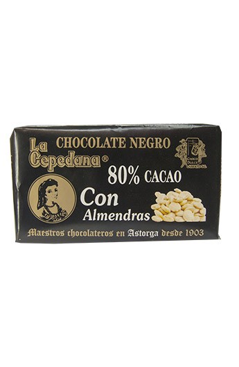 Chocolate Negro con Almendras La Cepedana 80% Cacao 200 gr