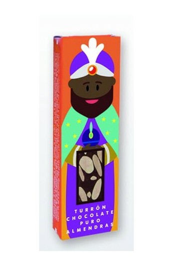 Turrón Chocolate Puro Almendras La Colmena - Minitablet Rey Baltasar - 50 gr