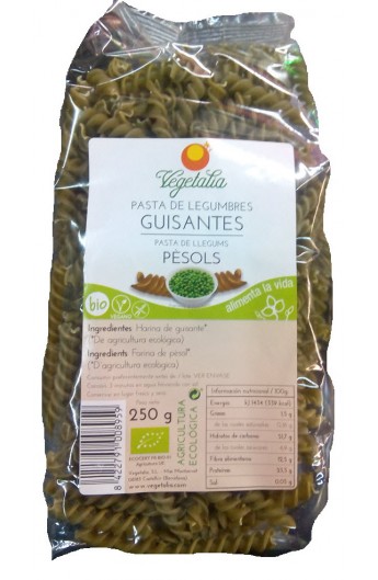 Pasta de Guisantes Eco. Espirales Vegetalia 250 gr
