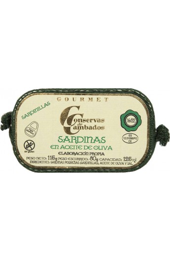 Sardinas en Aceite de Oliva 16/22 p. Conservas de Cambados Gourmet 125 ml